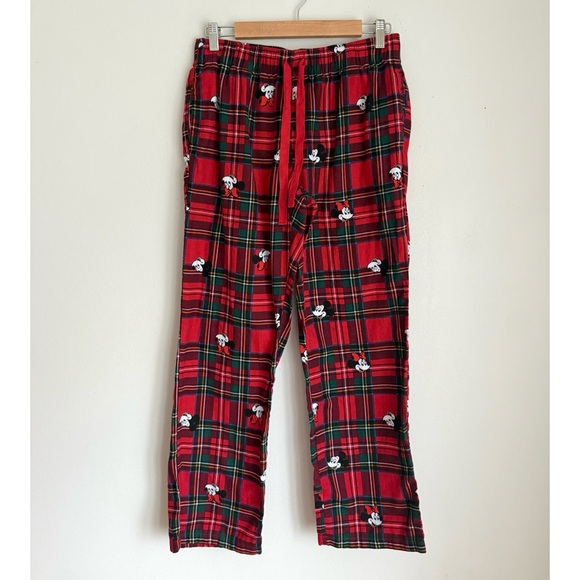 Disney x Old Navy Mickey Mouse and Minnie Plaid 100% Cotton Pajamas in Red - Picture 7 of 9
